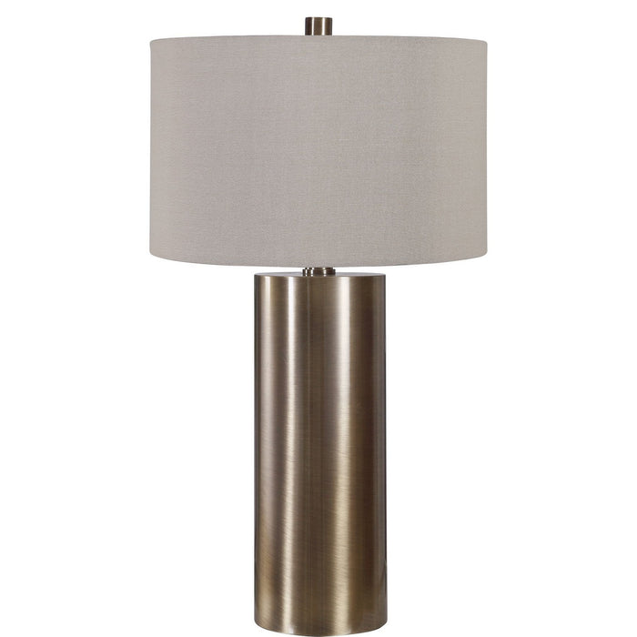 Uttermost 26384-1 One Light Table Lamp, Antiqued Brushed Brass