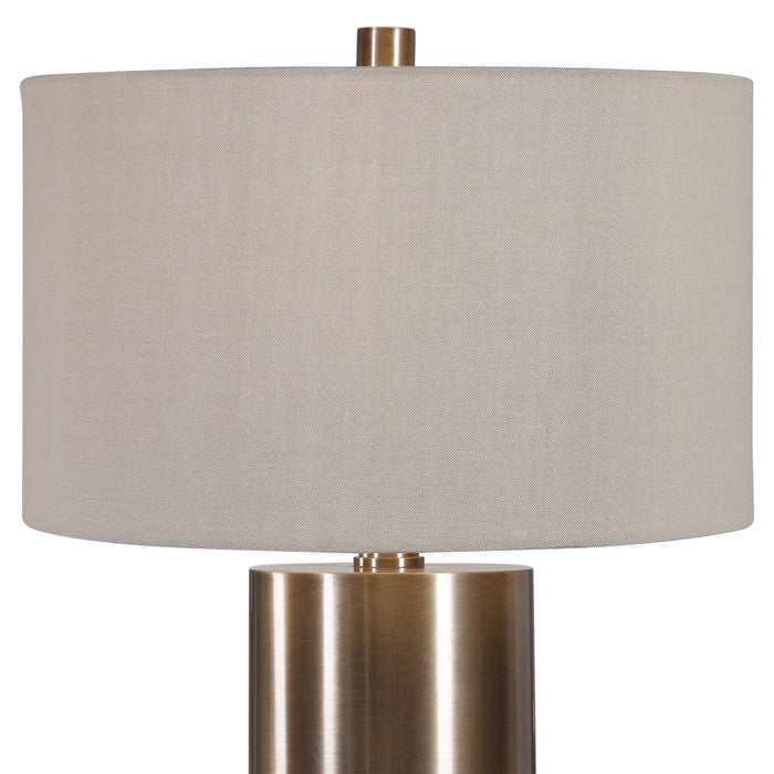 Uttermost 26384-1 One Light Table Lamp, Antiqued Brushed Brass