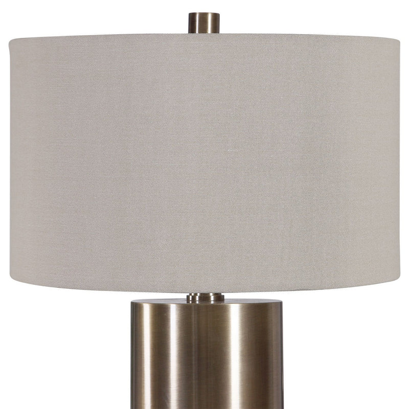 Uttermost 26384-1 One Light Table Lamp, Antiqued Brushed Brass