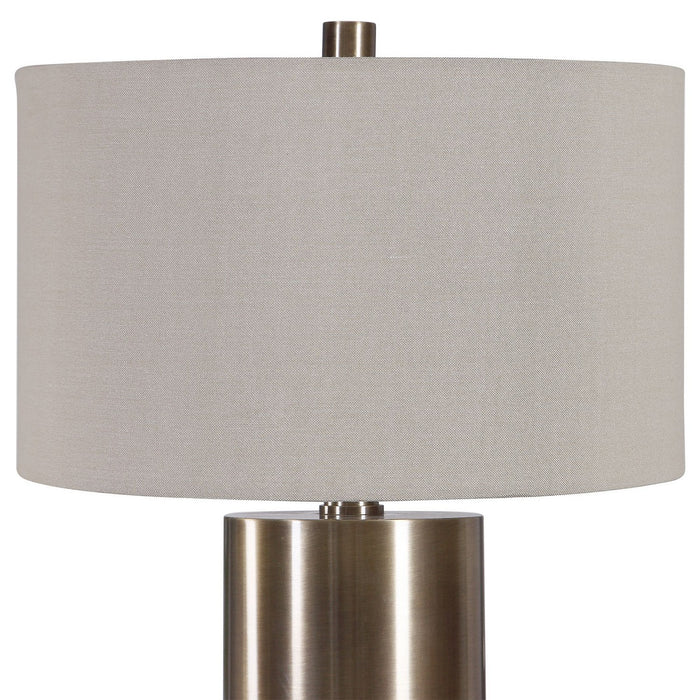 Uttermost 26384-1 One Light Table Lamp, Antiqued Brushed Brass