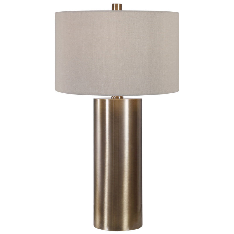 Uttermost 26384-1 One Light Table Lamp, Antiqued Brushed Brass