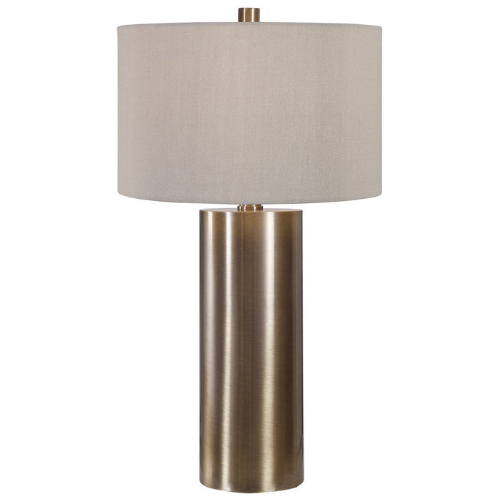 Uttermost 26384-1 One Light Table Lamp, Antiqued Brushed Brass