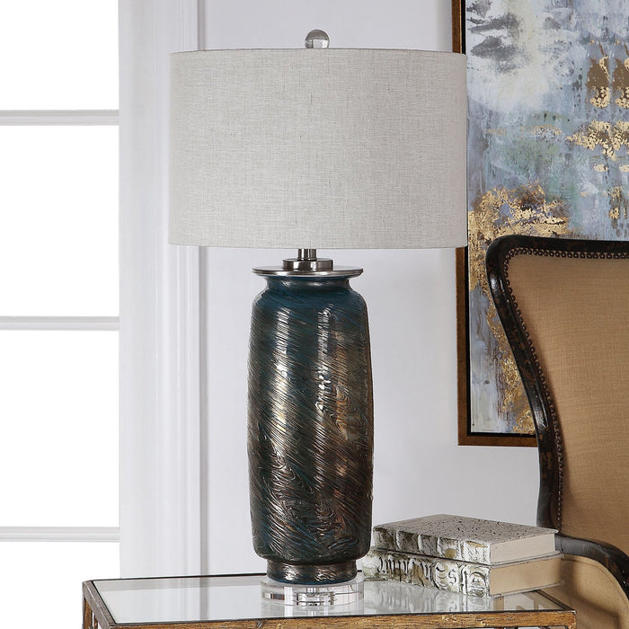 Uttermost 27919 One Light Table Lamp, Brushed Nickel