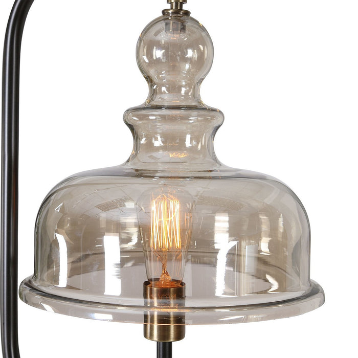 Uttermost 28193-1 One Light Floor Lamp, Antiqued Brushed Brass