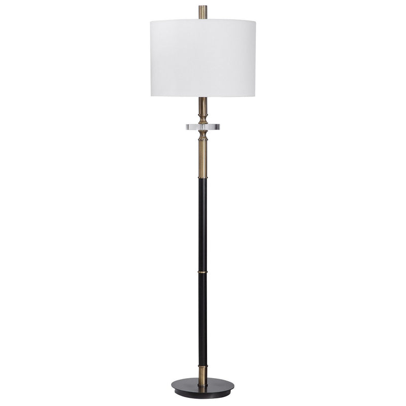 Uttermost 28196-1 One Light Floor Lamp, Antique Brass
