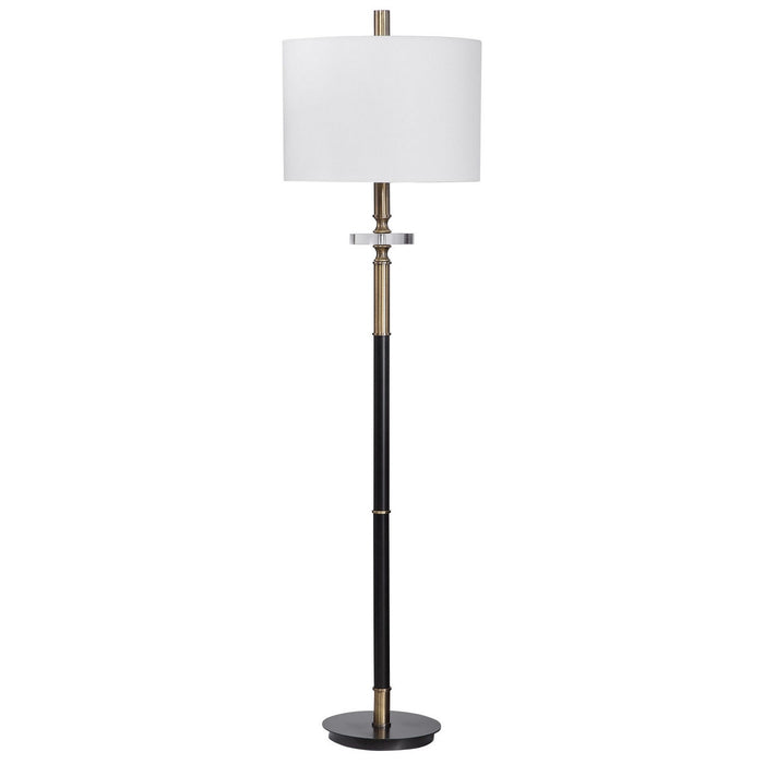 Uttermost 28196-1 One Light Floor Lamp, Antique Brass
