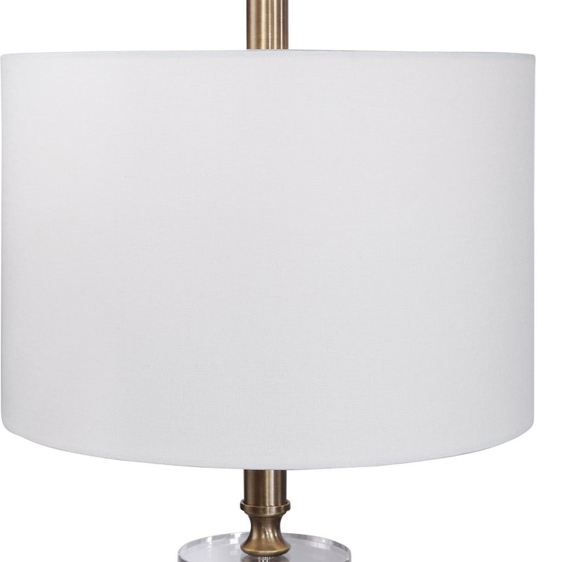 Uttermost 28196-1 One Light Floor Lamp, Antique Brass