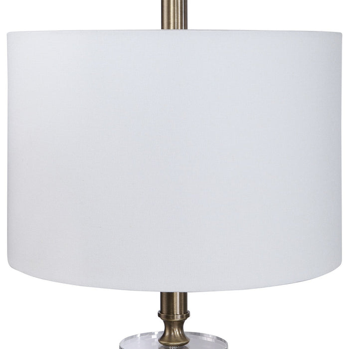 Uttermost 28196-1 One Light Floor Lamp, Antique Brass