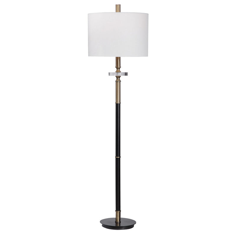 Uttermost 28196-1 One Light Floor Lamp, Antique Brass