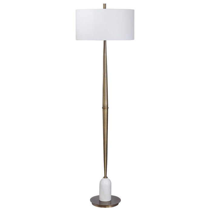 Uttermost 28197 One Light Floor Lamp, Antique Brass