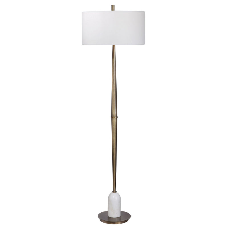 Uttermost 28197 One Light Floor Lamp, Antique Brass