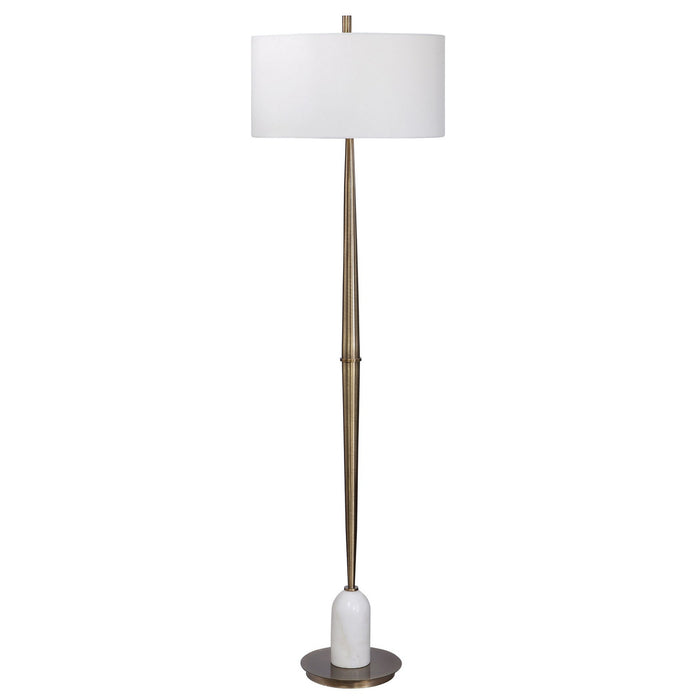 Uttermost 28197 One Light Floor Lamp, Antique Brass