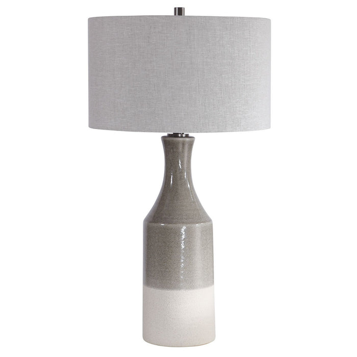 Uttermost 28204 One Light Table Lamp, Glossy Warm Gray Glaze