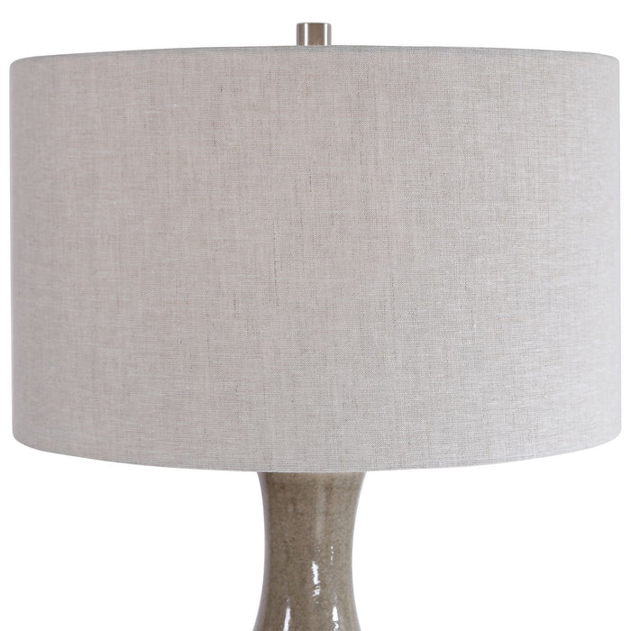 Uttermost 28204 One Light Table Lamp, Glossy Warm Gray Glaze