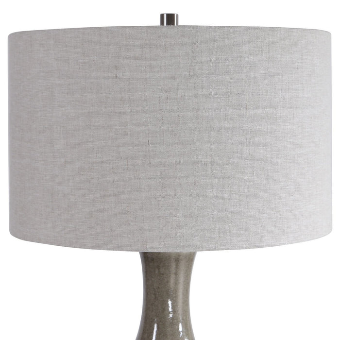 Uttermost 28204 One Light Table Lamp, Glossy Warm Gray Glaze
