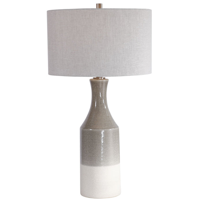 Uttermost 28204 One Light Table Lamp, Glossy Warm Gray Glaze