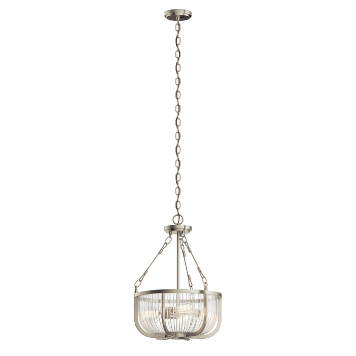 Kichler 42389NI Three Light Pendant, Brushed Nickel