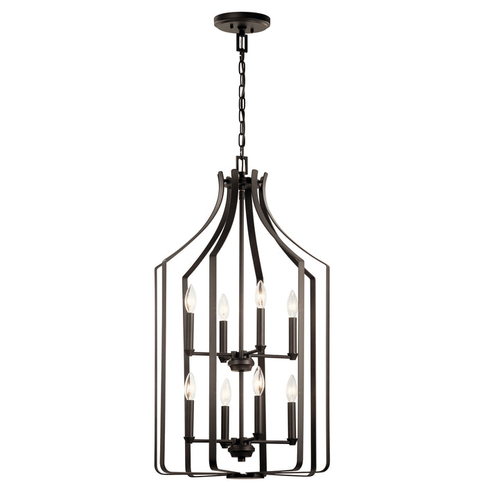 Kichler 42498OZ Eight Light Foyer Chandelier, Olde Bronze