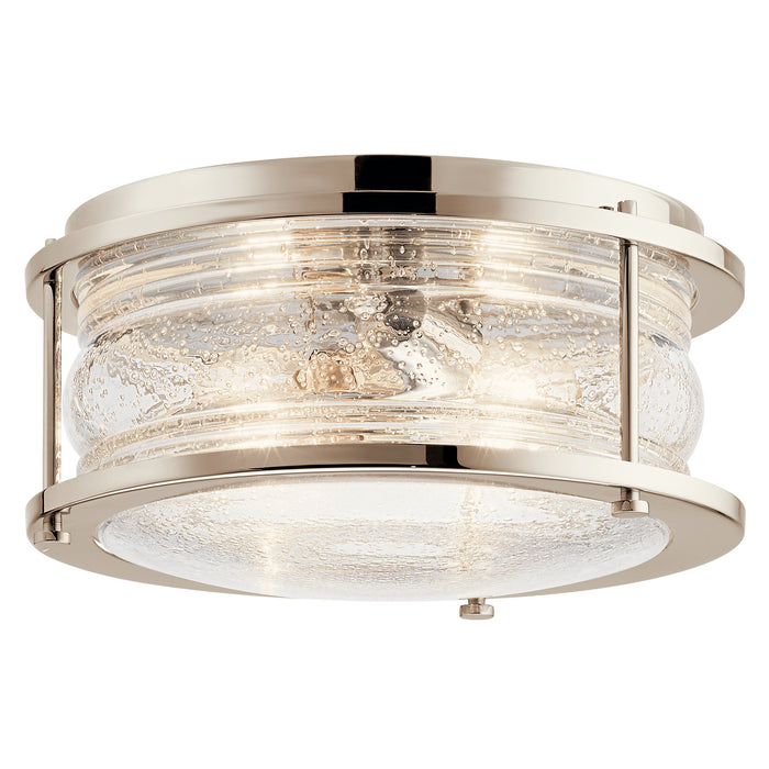 Kichler 42910PN Two Light Flush Mount, Polished Nickel