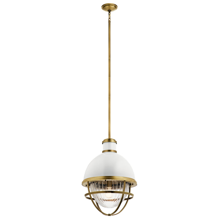 Kichler 43012NBR One Light Foyer Pendant, Natural Brass