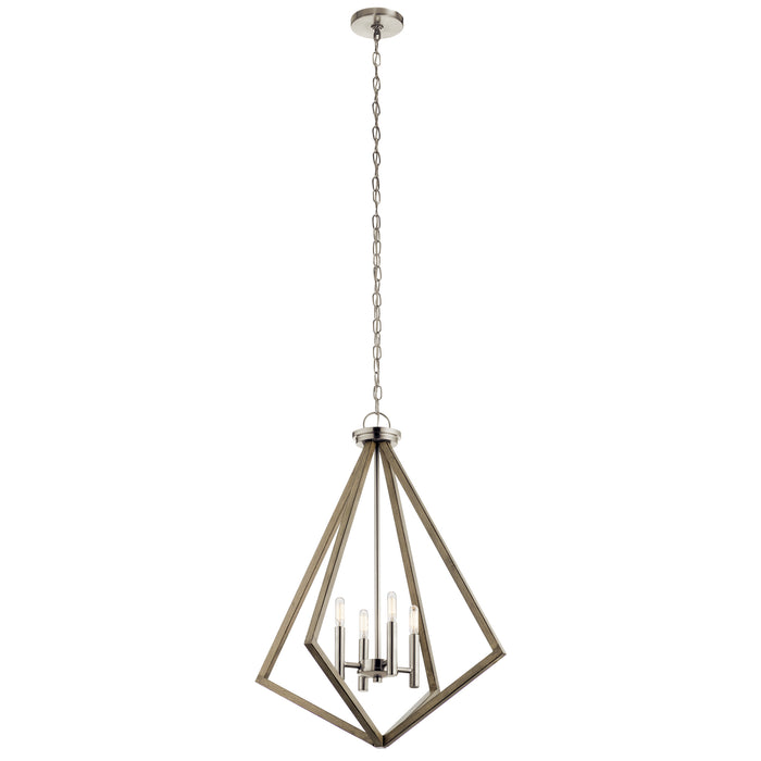 Kichler 43034DAG Four Light Chandelier, Distressed Antique Gray
