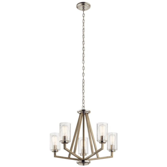 Kichler 43035DAG Five Light Chandelier, Distressed Antique Gray