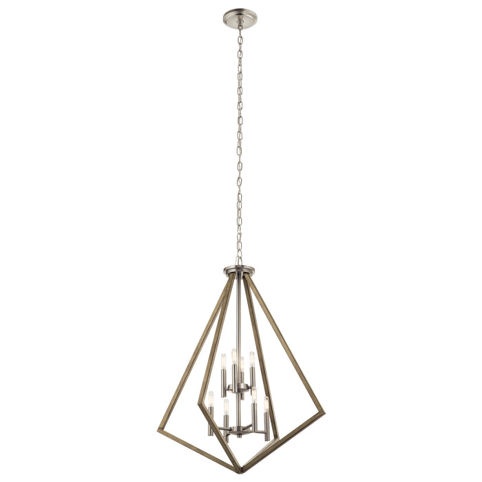 Kichler 43036DAG Eight Light Chandelier, Distressed Antique Gray