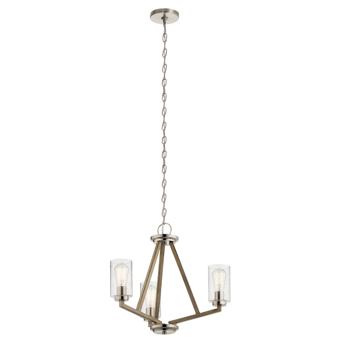 Kichler 43037DAG Three Light Chandelier, Distressed Antique Gray