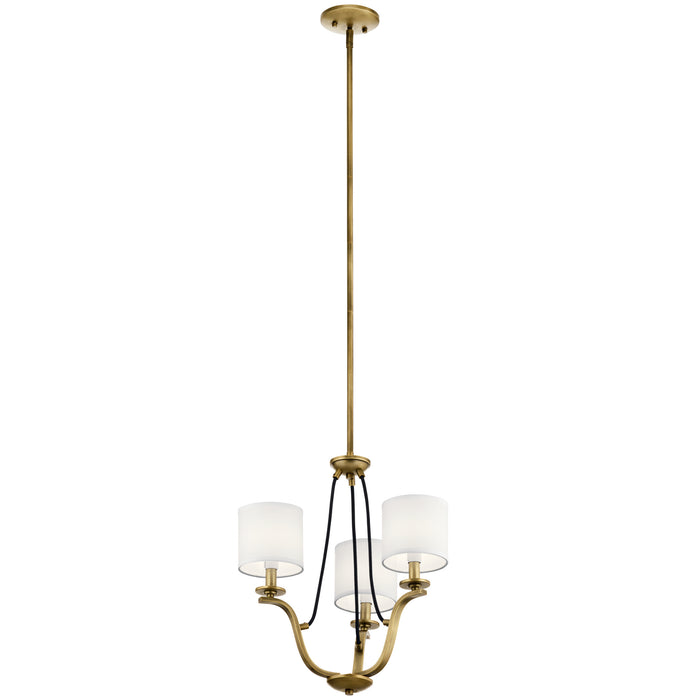 Kichler 43531NBR Three Light Mini Chandelier, Natural Brass