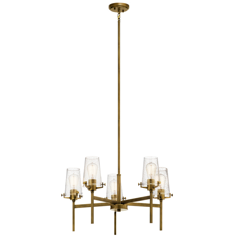 Kichler 43694NBR Five Light Chandelier, Natural Brass