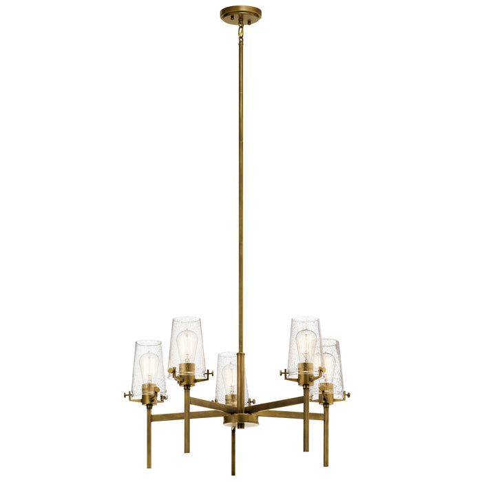 Kichler 43694NBR Five Light Chandelier, Natural Brass