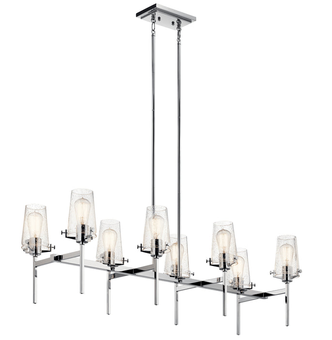 Kichler 43696CH Eight Light Linear Chandelier, Chrome