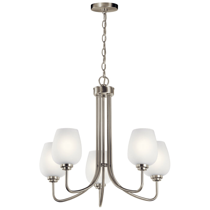 Kichler 44377NI Five Light Chandelier, Brushed Nickel