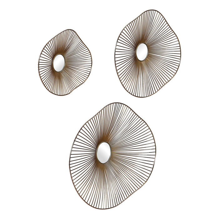 Uttermost 04182 Wall Art Set/3, Plated Gold