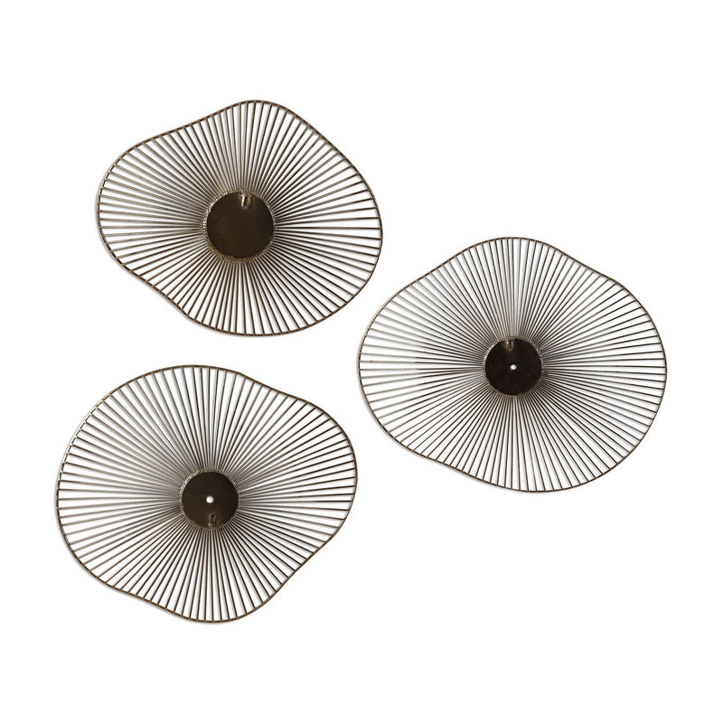 Uttermost 04182 Wall Art Set/3, Plated Gold