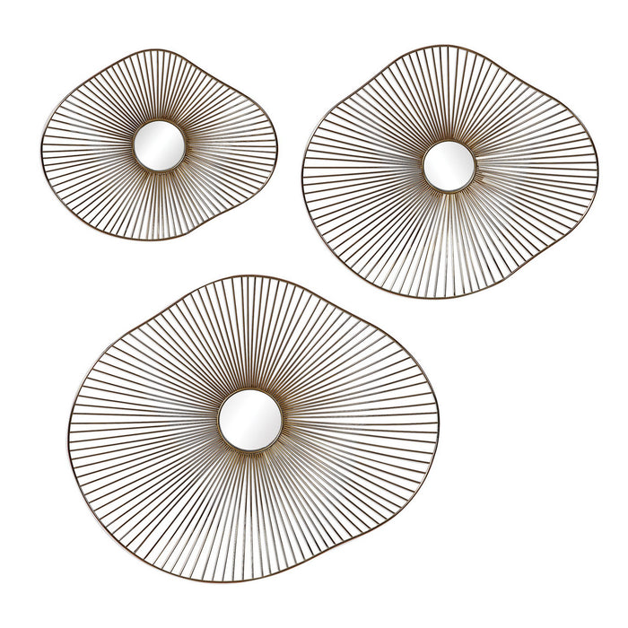 Uttermost 04182 Wall Art Set/3, Plated Gold