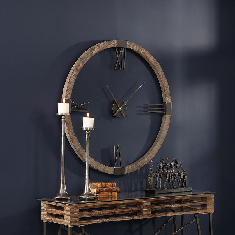 Uttermost 06454 Wall Clock, Aged Iron