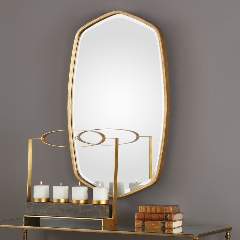 Uttermost 09382 Mirror, Antiqued Gold Leaf
