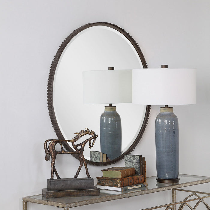 Uttermost 09496 Mirror, Burnished Steel Silver