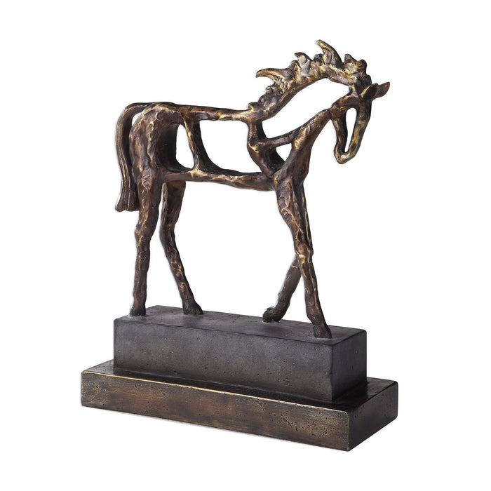Uttermost 17514 Sculpture, Antiqued Bronze With Dark Brown
