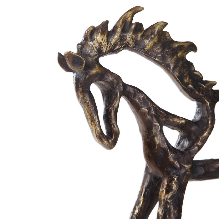 Uttermost 17514 Sculpture, Antiqued Bronze With Dark Brown