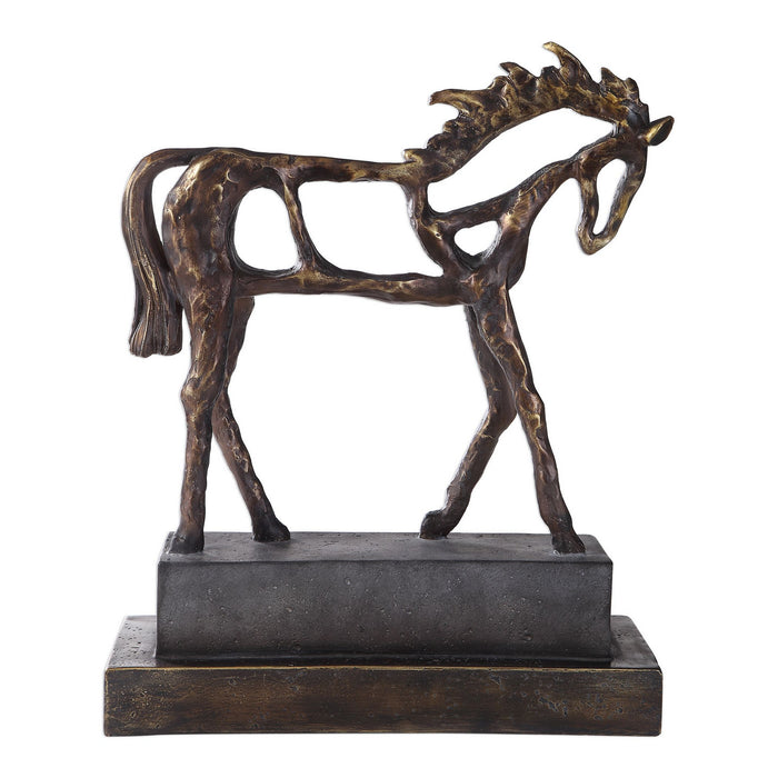 Uttermost 17514 Sculpture, Antiqued Bronze With Dark Brown