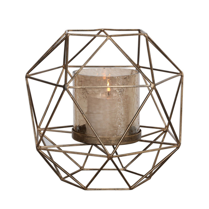 Uttermost 18952 Candleholder, Antiqued Gold