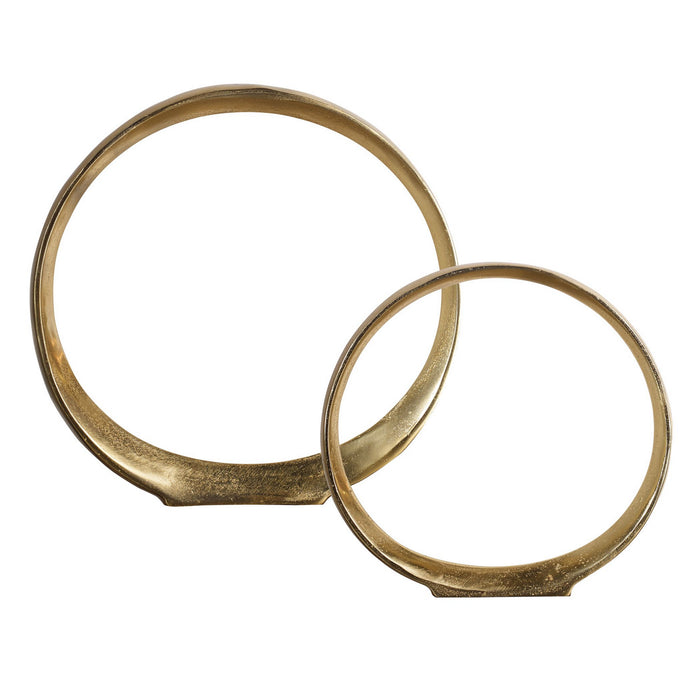 Uttermost 18961 Sculpture, Set/2, Clean Gold