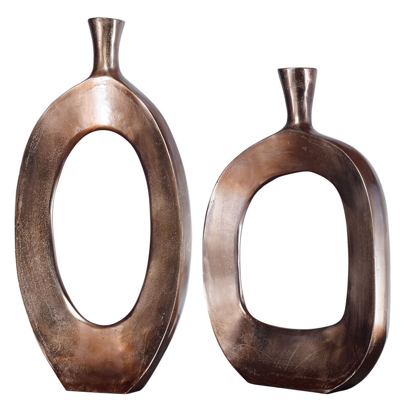Uttermost 18965 Vases, S/2, Bronze