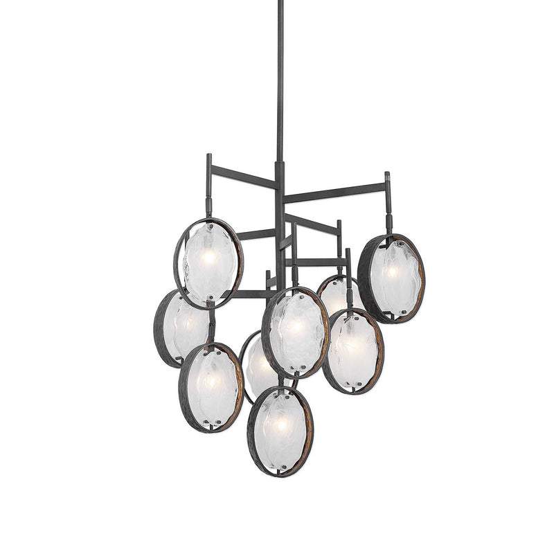Uttermost 21317 Nine Light Chandelier, Dark Hammered Bronze