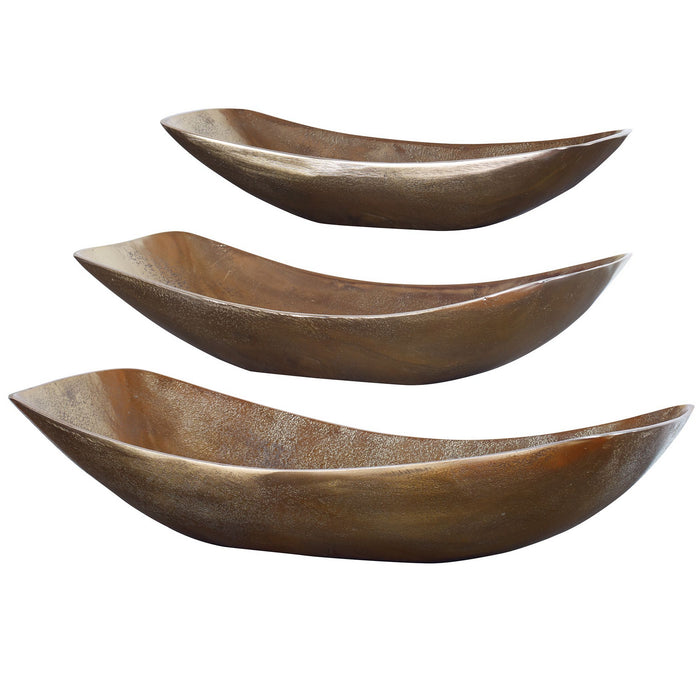 Uttermost 18957 Bowls Set/3, Antique Brass