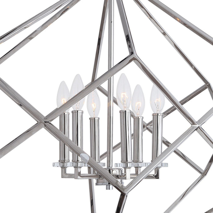 Uttermost 22122 Six Light Pendant, Polished Nickel