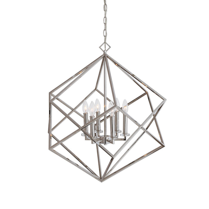 Uttermost 22122 Six Light Pendant, Polished Nickel