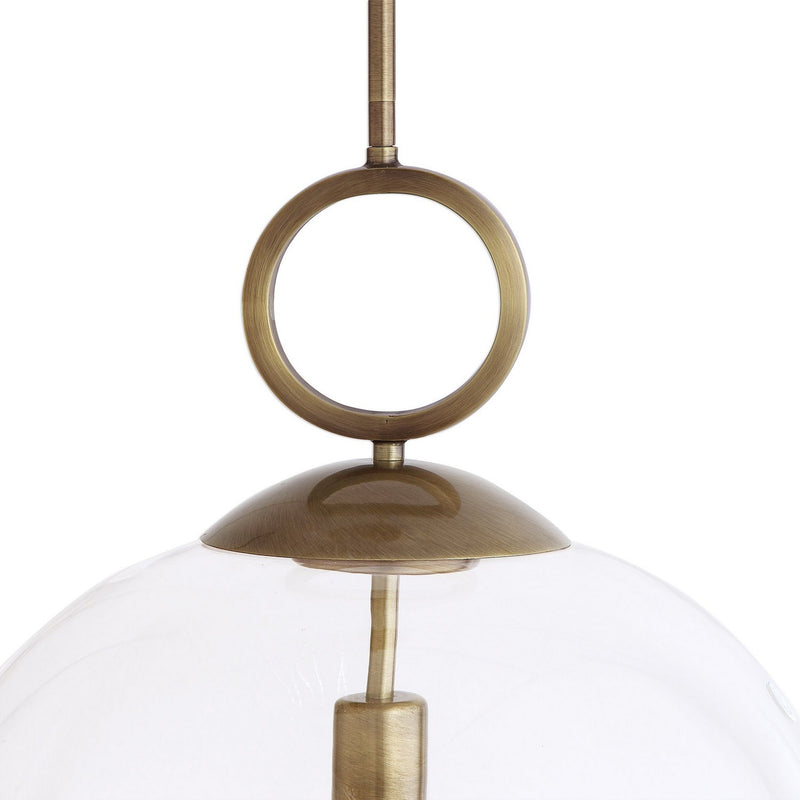 Uttermost 22127 One Light Pendant, Aged Brass